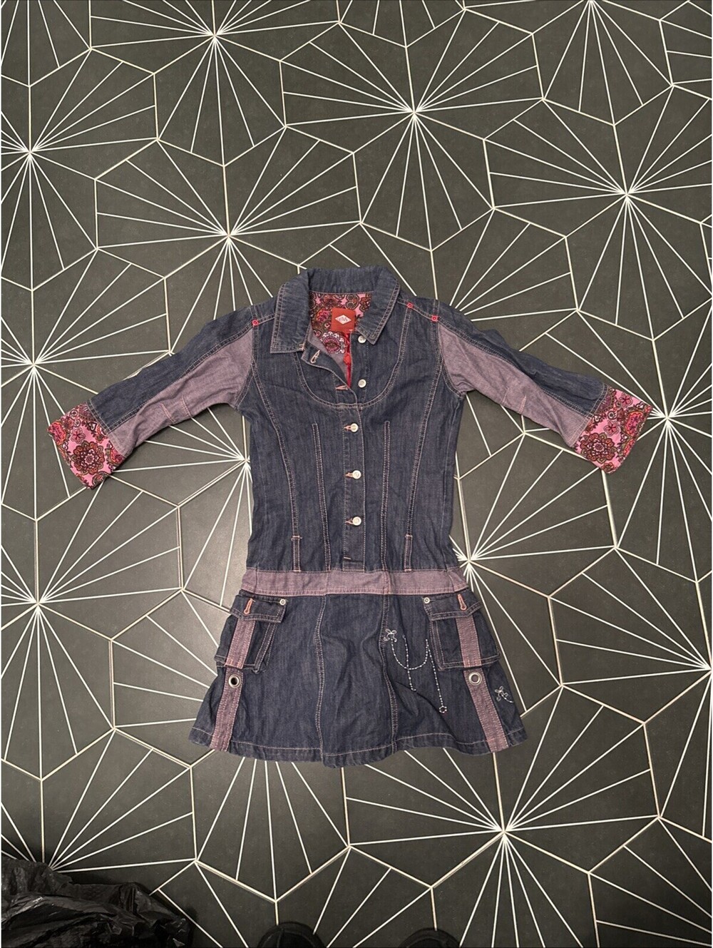 Oilily Girls Bohemian Jean Denim Jacket Dress Size 140 9-10 Years